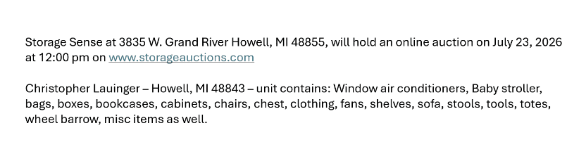 Auction ad