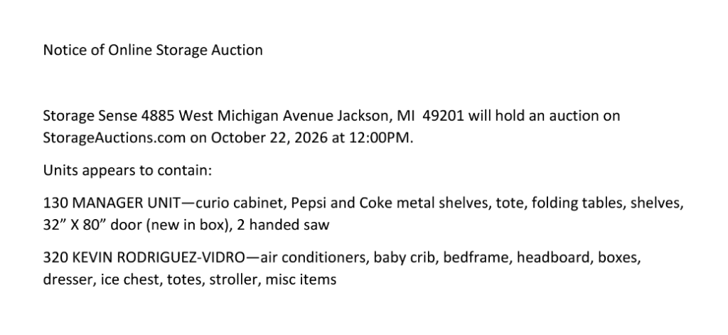 Auction ad