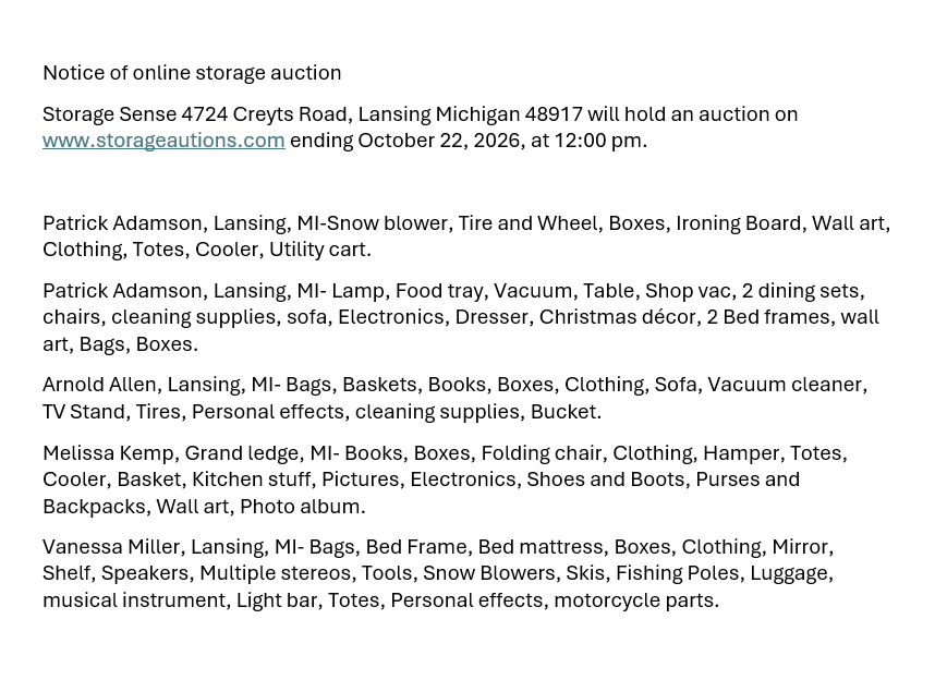 Auction ad