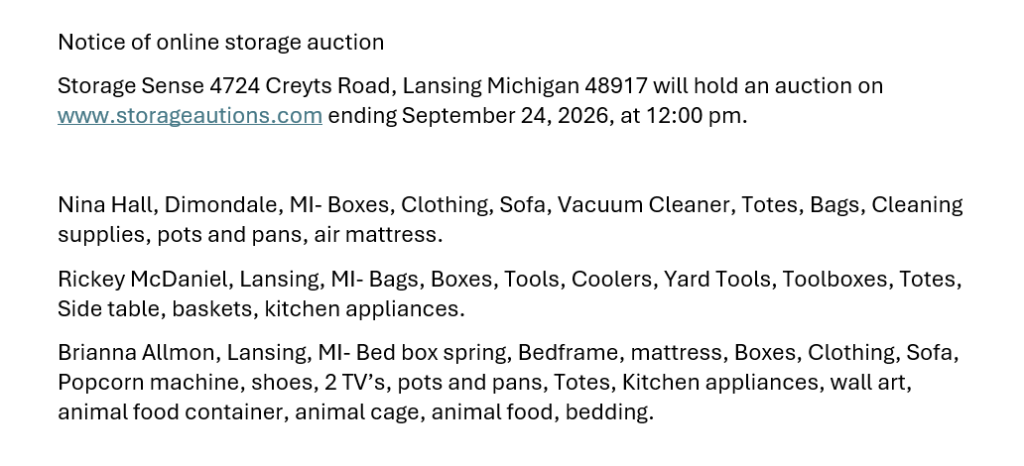 Auction ad