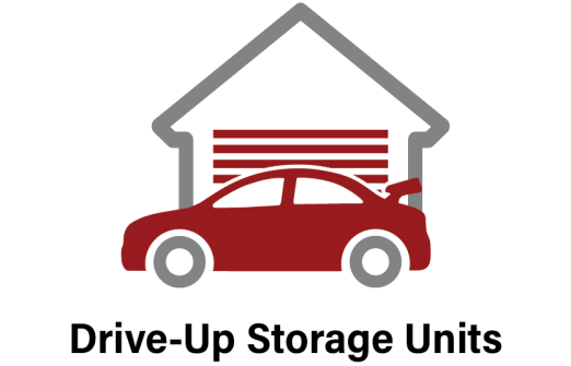 Drive-up storage units icon