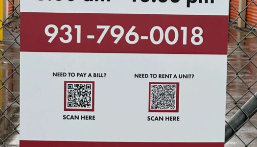 Access Hours Sign at Storage Sense - Hohenwald - E Main