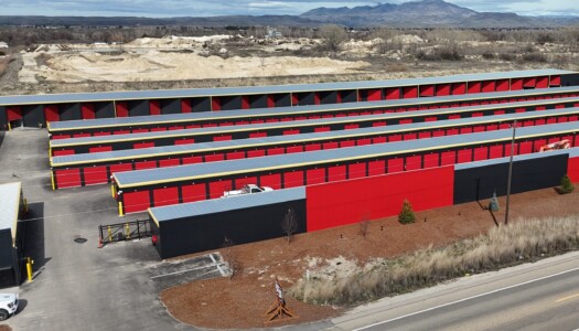 Aerial view of self storage facility