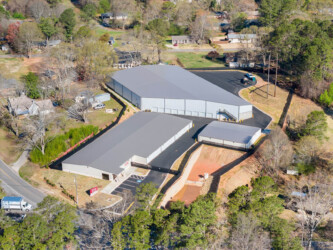 Aerial view of self storage facility