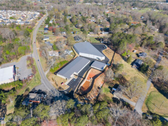 Aerial view of self storage units