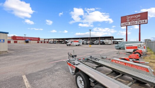 Uhaul rentals at at Storage Sense in Groves TX