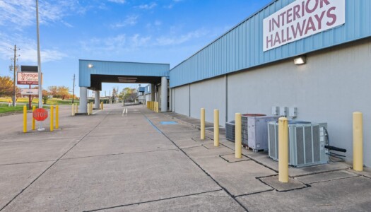 entrance of Storage Sense at 2282 East Bert Kouns Industrial Loop in Shreveport LA