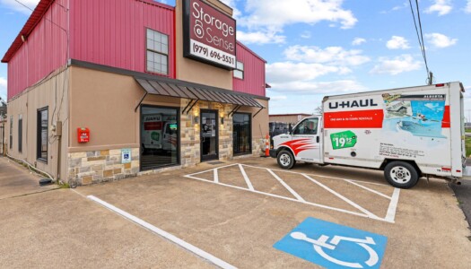 moving van at Storage Sense in College Station, TX