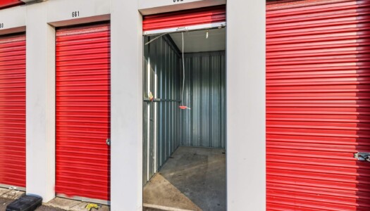 open drive-up storage unit at Storage Sense in Monroeville, PA