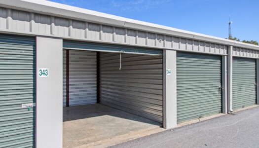 open storage unit at Storage Sense in Seneca, SC
