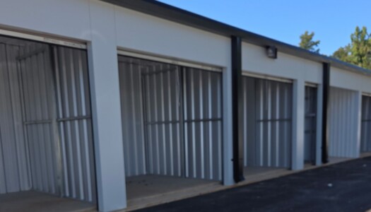 Drive-up storage units in Dothan AL with open doors