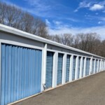Row of drive-up storage units
