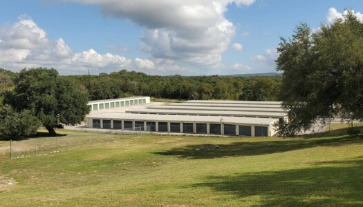 Aerial view of drive-up storage unit options