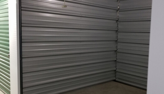 Inside a drive up storage unit