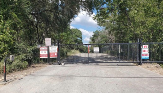 Entrance gate to the storage facility