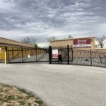 Gated entrance to drive-up storage units
