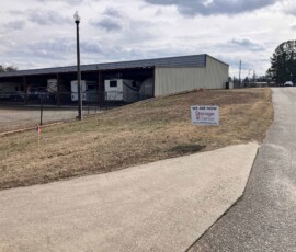 View of covered vehicle storage