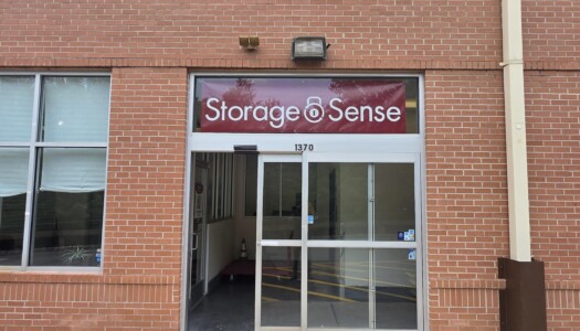 Entrance to temperature-controlled storage facility