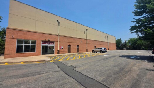 Entrance to temperature-controlled storage facility