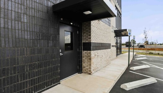 Entrance to temperature-controlled storage units
