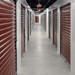 Hallway of climate-controlled storage units