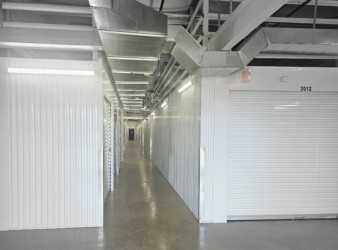 Hallway of climate-controlled storage units