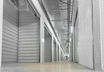 Hallway of climate-controlled storage units