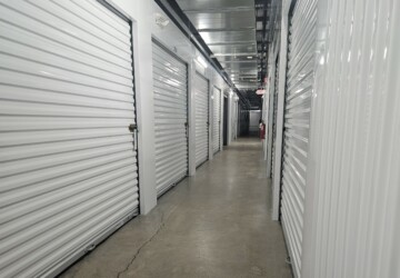 Hallway of climate-controlled storage units