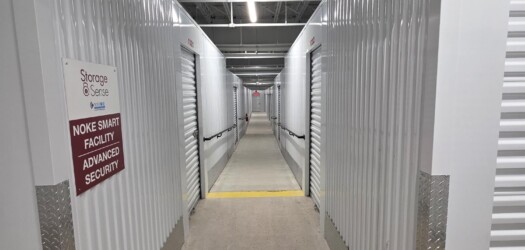Hallway of climate-controlled self storage units