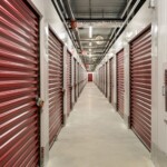Hallway of indoor storage units