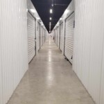 Row of indoor storage units with climate control