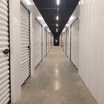 Row of indoor storage units with climate control