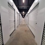 Row of indoor storage units with climate control