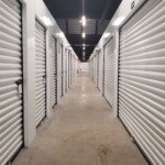Row of indoor storage units with climate control