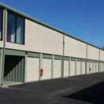 Self storage facility with drive-up storage units and indoor climate-controlled storage units