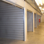 Row of indoor storage units with climate control