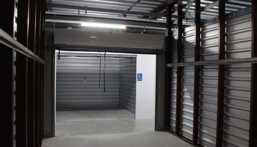 Inside a climate-controlled storage unit