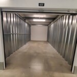 Inside a large climate-controlled storage unit