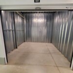 Inside a large climate-controlled storage unit