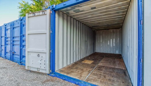 Inside a storage container at Storage Sense in Romeoville, IL