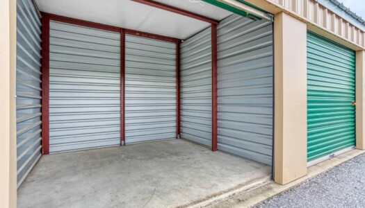 Inside a storage unit at Storage Sense in Dover, PA