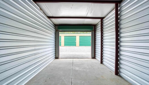 Inside a storage unit in Dover, PA at Storage Sense