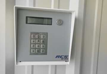 Keypad to enter the building with climate-controlled storage units