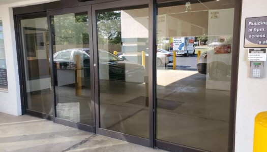 Entrance to indoor storage facility