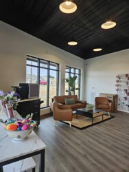 Lounge area with coffee station, microwave, and luxury seating