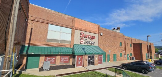 Front entrance to storage units