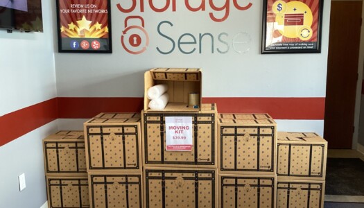 Boxes at the Moving Supplies section of the Storage Facility