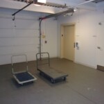Loading area with free to use moving dollies and carts