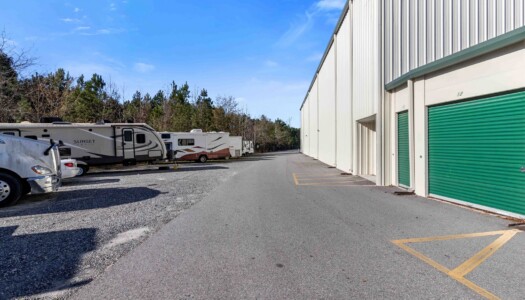 RV parking and drive-up storage units at Storage Sense in Pooler, GA