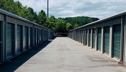 Row of self storage units